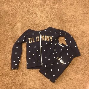 Old navy Polkadot jogging suit.